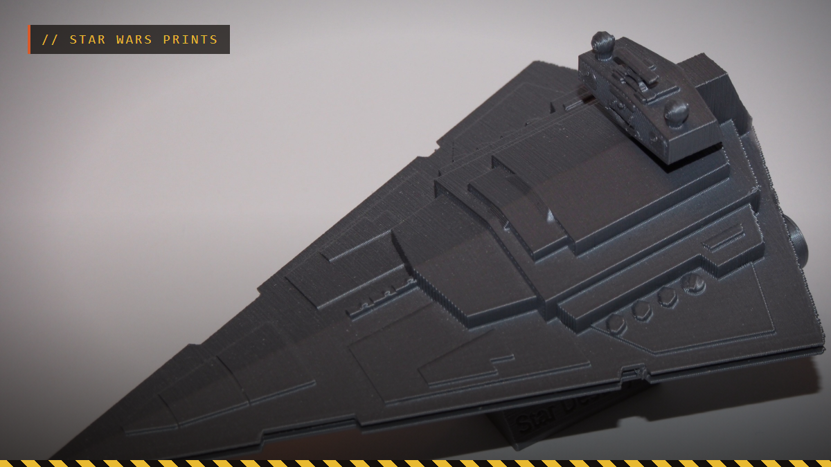 A 3D printed Imperial Star Destroyer at 1:10,000 scale, by DanielAlex