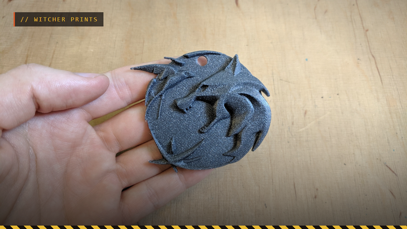 A hand holding a 3D printed Witcher Netflix series amulet, by 3Demon