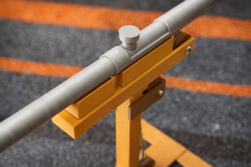 Close up of Rust shotgun trap prop DIY build kit barrel and mounting block