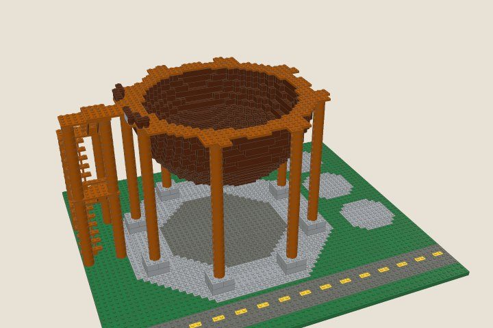 The model at the end of bag 4, Stair tower